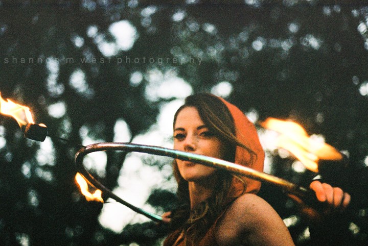 Katie Rose is LIT | Fire Hooping Photo Session Los Angeles | 35mm&nbsp;Film